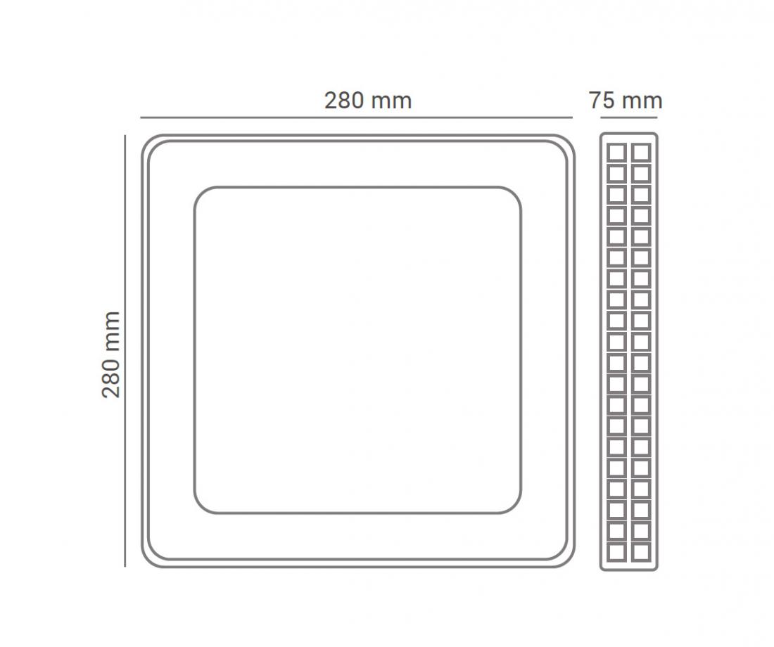 Plafon Sobrepor Opus Gemini 12 Watts 3000K Bivolt 280x280x75mm OPS 34140