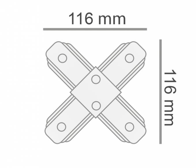 Conector X Opus Branco para Trilho Sobrepor 116x116x15mm OPS 35468
