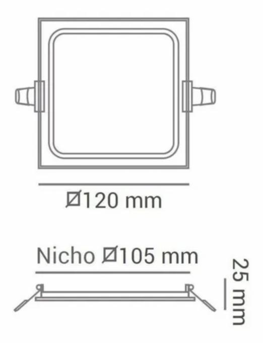 Painel Led Demiled Embutido 6 watts Bivolt 3000K 120x120mm 9218