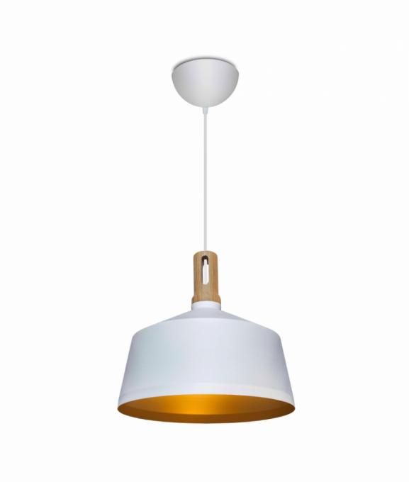 Pendente Itamonte Alumínio e Madeira 1L E27 Ø350x330mm 423/1