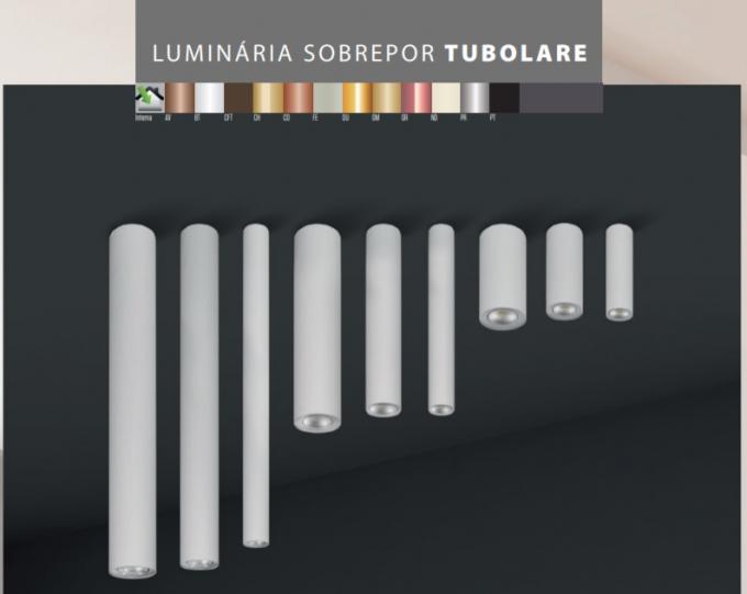 Luminárias de Sobrepor Itamonte Tubolare 1L E27 Ø65x145mm 2019/15