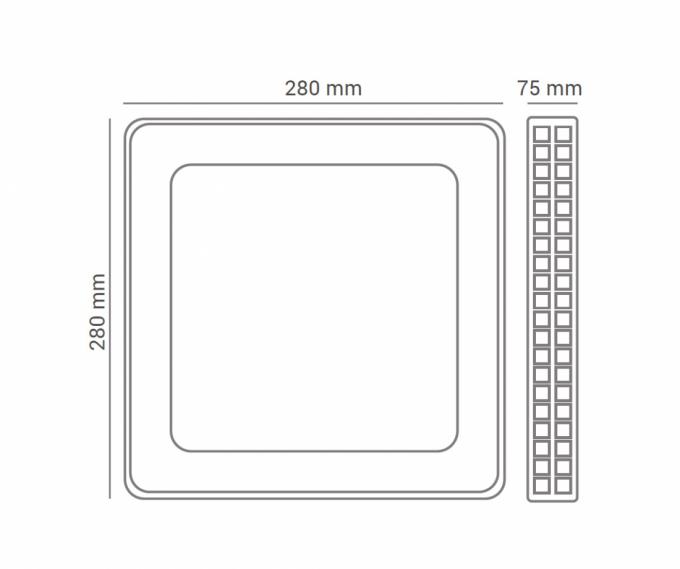 Plafon Sobrepor Opus Gemini 12 Watts 3000K Bivolt 280x280x75mm OPS 34140