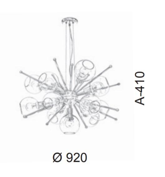 Pendente Old Artisan Sputnik Globo Ø150mm 13L E27 Ø920x410mm PD-5224