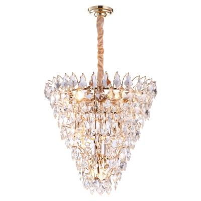 Lustre Bella Paris Dourado e Cristal Transparente 11L E14 Ø650x650mm AQ024S