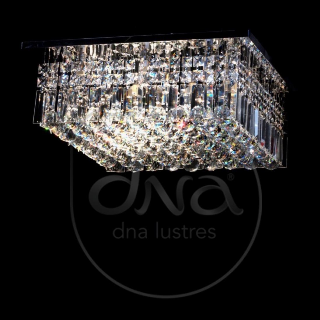 Plafon Dna Lustres Vitoriana Cristais Placas e Bolas 9L G9 500x500x150mm QUPB - 50