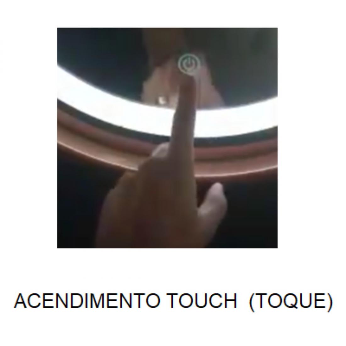 Espelho DNA Lustres Redondo Touch 38/76 watts com Cinta de Couro Ø1000mm 