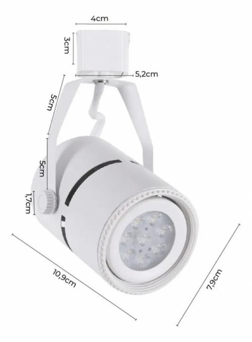 Spot para Trilho Nordecor Classic PAR20 E27 Branco Ø78x115mm 6036