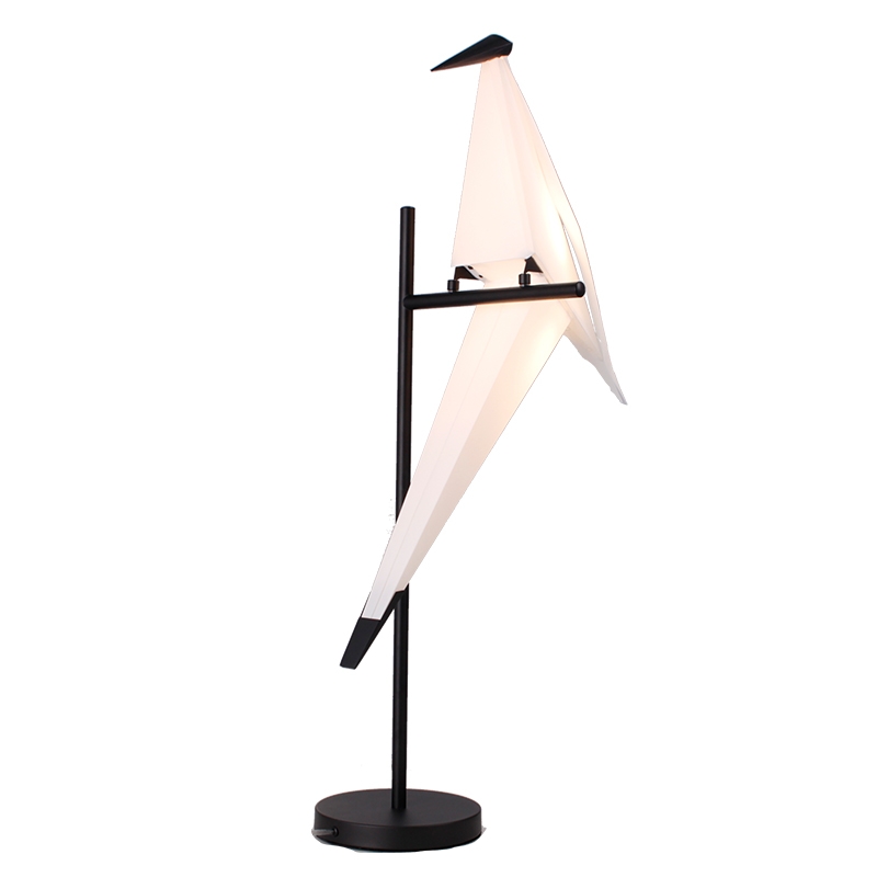 Abajur Starlux Bird Pássaro Origami Preto 6 watts 2700K 260x260x850mm BK-32264