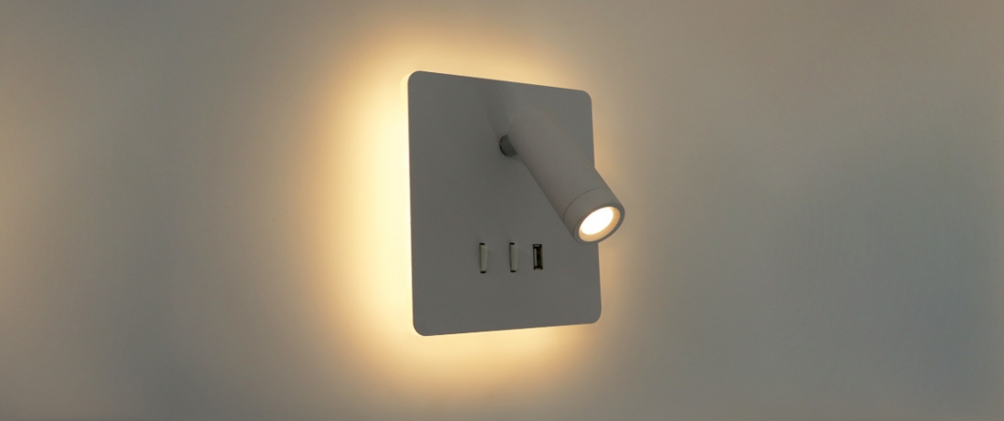 Arandela Opus LED Mobby Preto LED 3+5 watts 3000K 145x130mm  OPS 38810