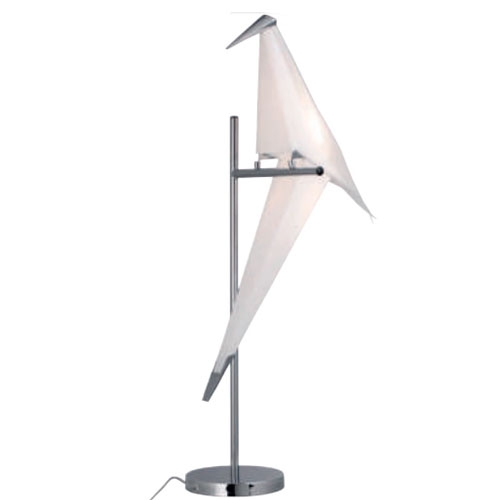 Abajur Starlux Bird Pássaro Origami Cromado 6 watts 2700K 260x260x850mm CHR-32264
