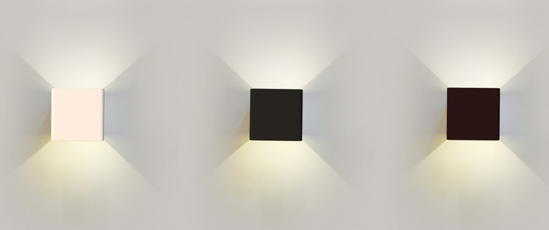 Arandela Opus LED 3 Watts IP 65 3000K Preto 120x120x50mm OPS 34973