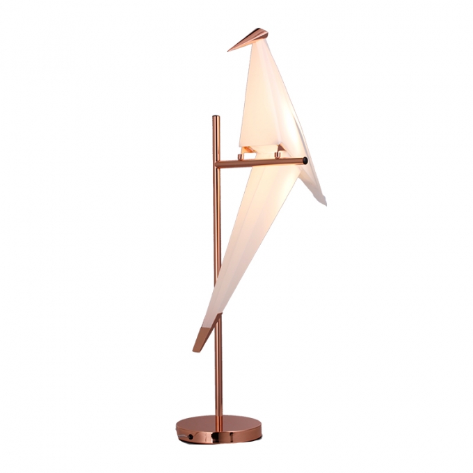 Abajur Starlux Bird Pássaro Origami Rose Gold 6 watts 2700K 260x260x850mm 32264