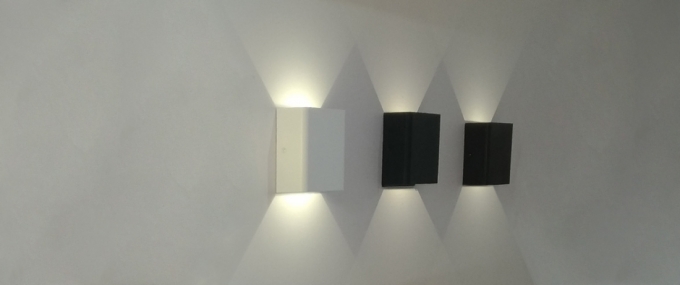 Arandela Opus LED 3 Watts IP 65 3000K Preto 120x120x50mm OPS 34973