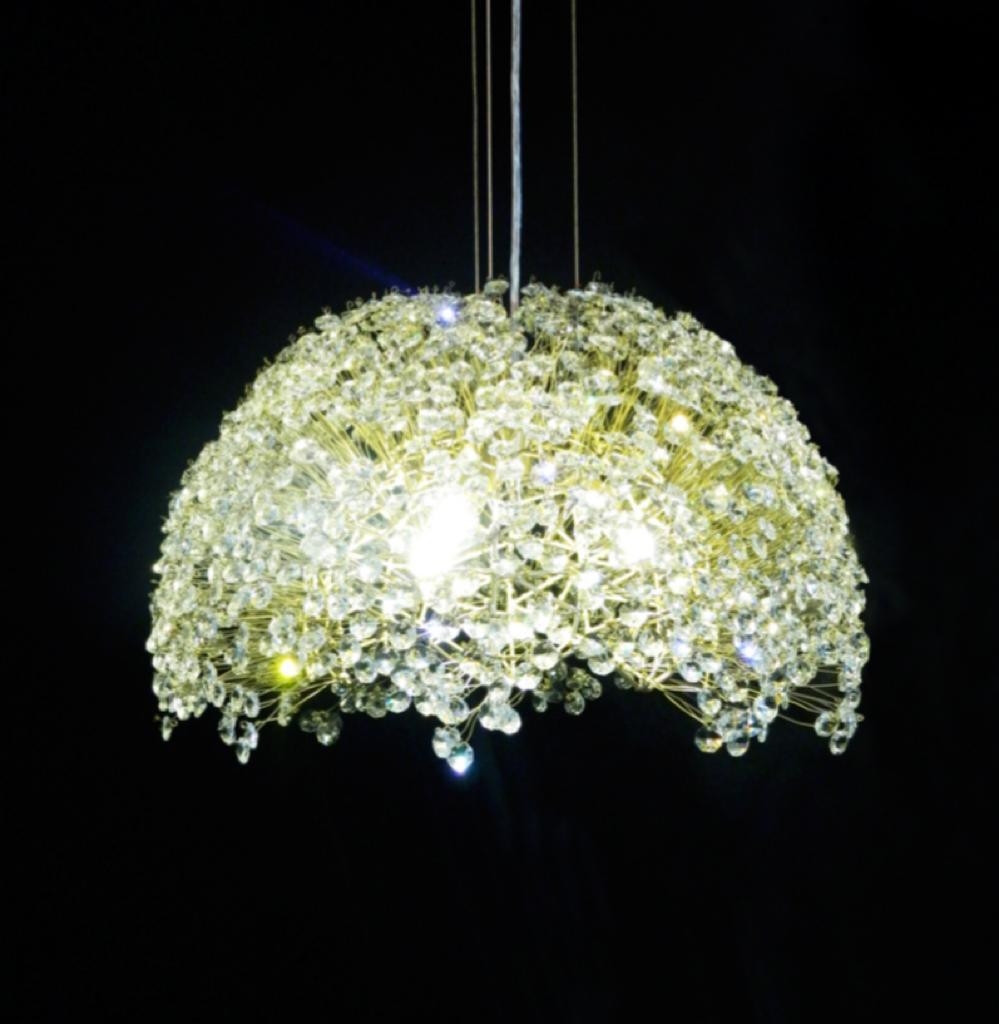 Pendente Artesanal Lampluz Meia Cúpula Cristal 8L G9 Ø600x320mm MEA60