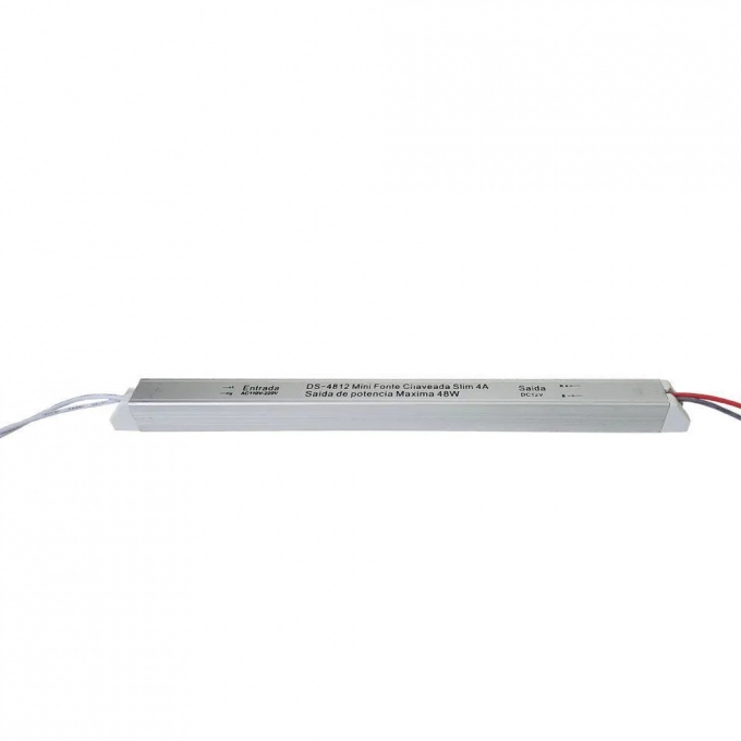 Fonte 12V Slim Nordecor 4A 48 watts IP20  315x25x20mm (Ultra Fina) 7016
