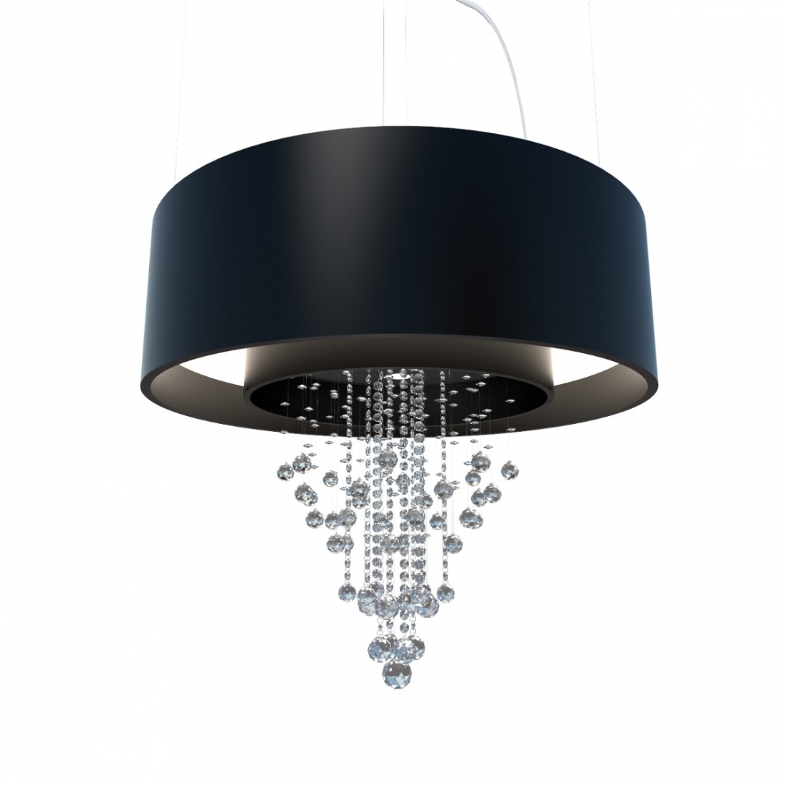 Pendente Accord Cilíndrico Duplo com Cristais 12L E27 + 8L GU10 (Inclusas) Ø1200x350mm 298C