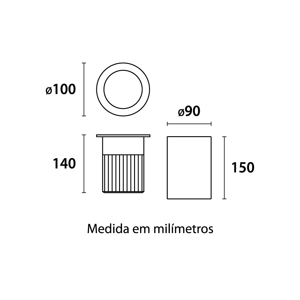 Embutido de Solo Germany Focus Inox 30 watts 3000K 30° IP67 Bivolt Ø100x140mm 12955355