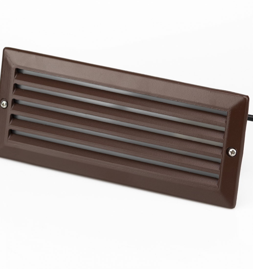 Balizador Embutido Germany Einbau Alumínio e Vidro Jateado e Grade Inclinada 1L E27 IP44 235x100mm