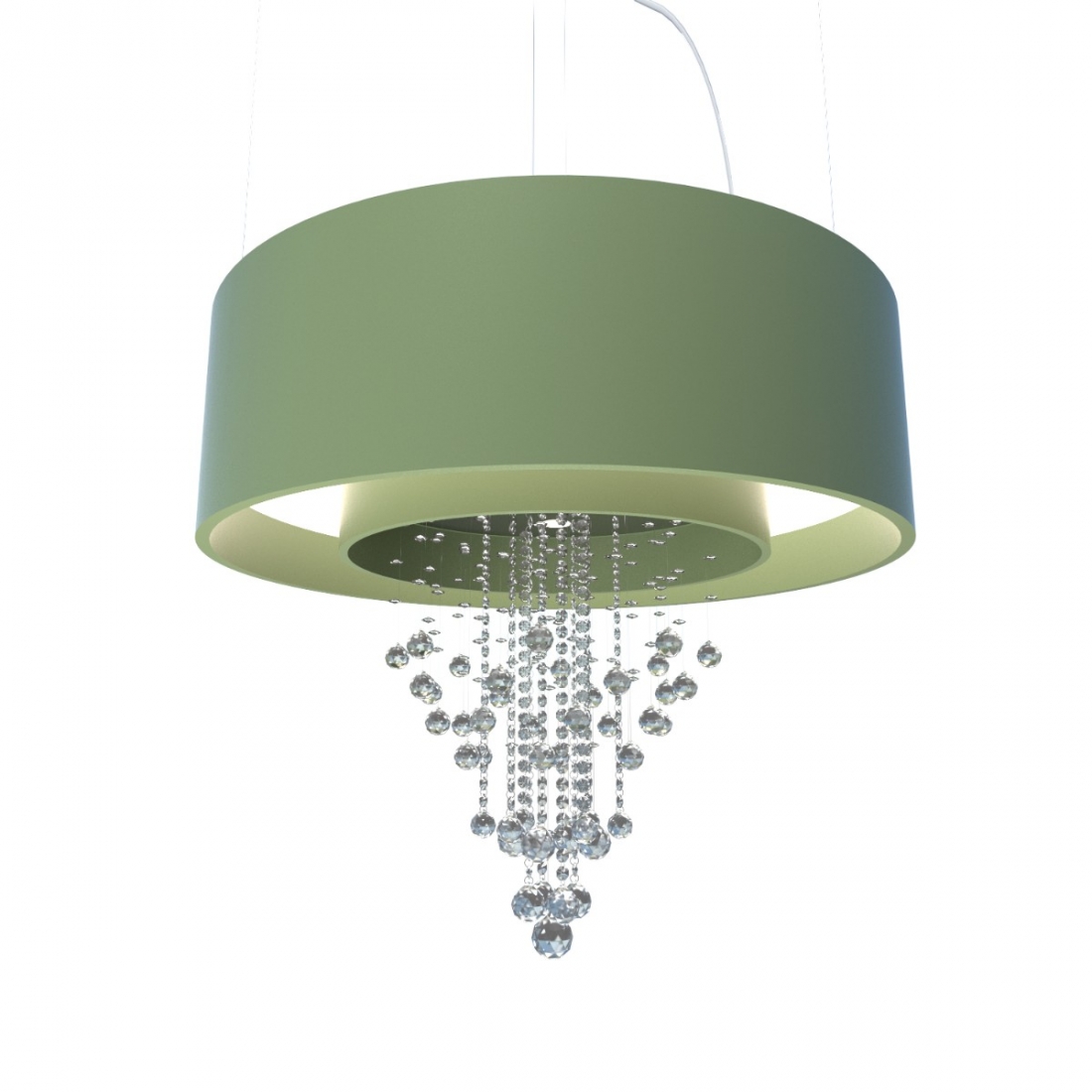 Pendente Accord Cilíndrico Duplo com Cristais 12L E27 + 8L GU10 (Inclusas) Ø1200x350mm 298C