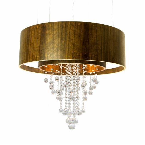 Pendente Accord Cilíndrico Duplo com Cristais 12L E27 + 8L GU10 (Inclusas) Ø1200x350mm 298C