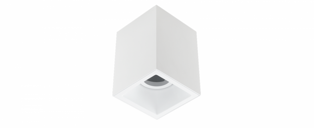 Plafon Sobrepor Stella Square Out PAR20 Branco Direcionável 120x120x161mm STH20920