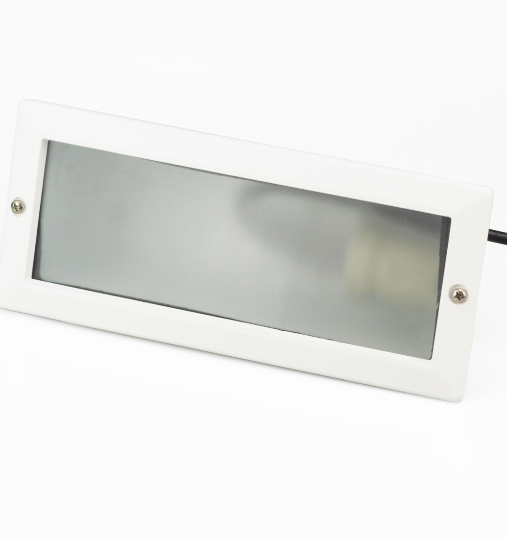 Balizador Embutido Germany Einbau Alumínio e Vidro Jateado sem Grade 1L E27 IP44 235x100mm