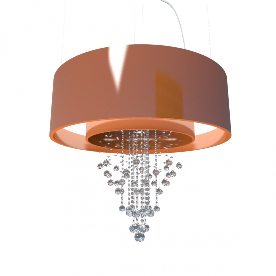 Pendente Accord Cilíndrico Duplo com Cristais 12L E27 + 8L GU10 (Inclusas) Ø1200x350mm 298C