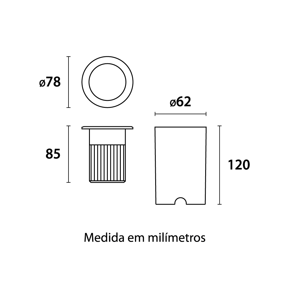 Embutido de Solo Germany Focus Inox 10 watts 3000K 30° IP67 Bivolt Ø78x85mm 12925355