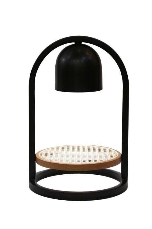 Abajur Nova Home Dorival Jequitibá e Palha 1L E27 450x300x300mm 1106