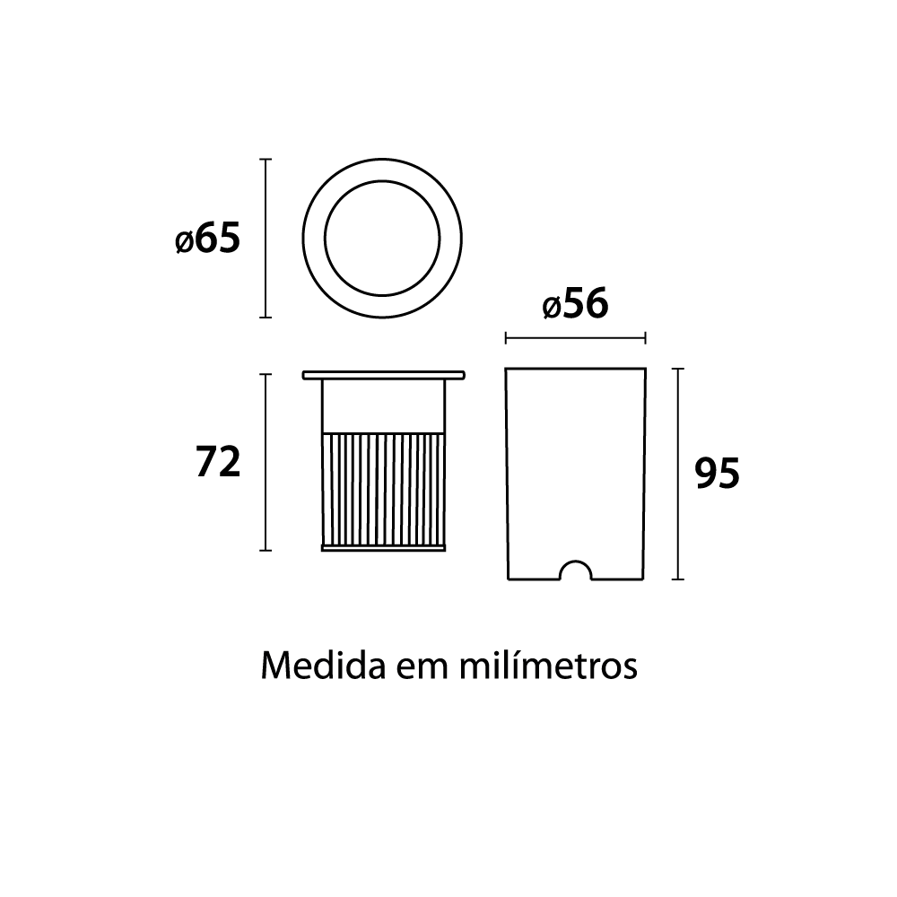 Embutido de Solo Germany Focus Inox 4,5 watts 3000K 12° IP67 Bivolt Ø65x72mm 12900355