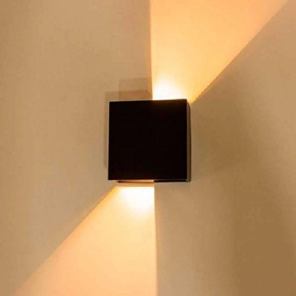 Arandela Germany Light 4 Watts Bivolt 3000K Facho Ajustável IP65 120x120x52mm Preto 20463016
