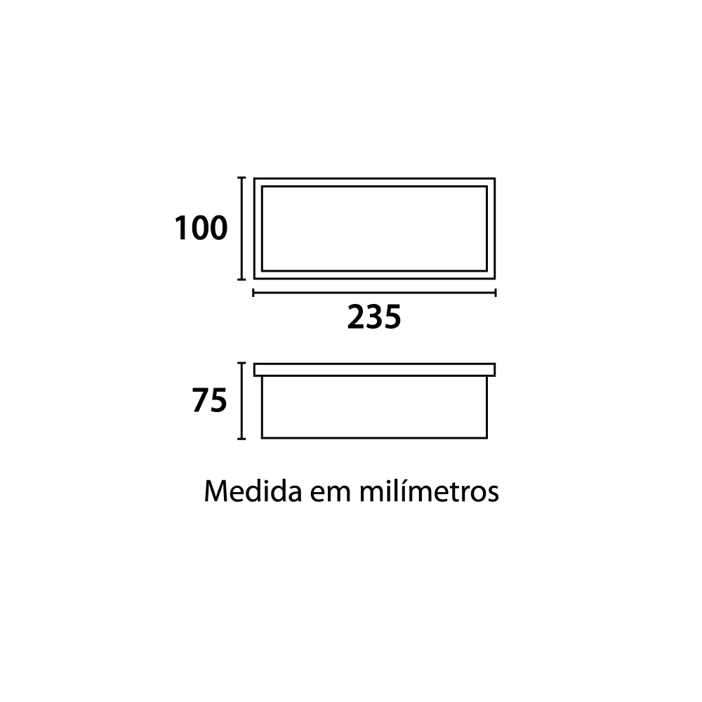 Balizador Embutido Germany Einbau Alumínio e Vidro Jateado sem Grade 1L E27 IP44 235x100mm