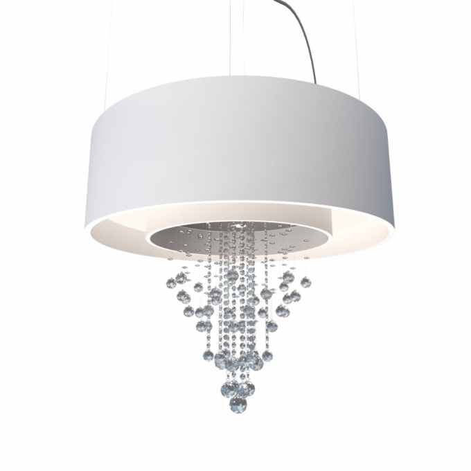 Pendente Accord Cilíndrico Duplo com Cristais 12L E27 + 8L GU10 (Inclusas) Ø1200x350mm 298C