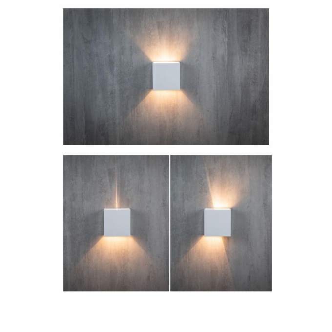 Arandela Germany Light 4 Watts Bivolt 3000K  Facho Ajustável IP65 120x120x52mm Branco 20463011