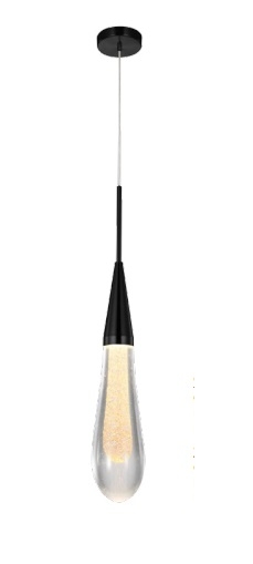 Pendente Starlux Mini Aimee Preto LED 2 watts 2700K Ø50x270mm ZR037-SBK