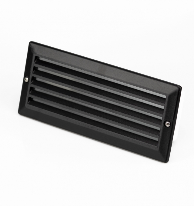 Balizador Embutido Germany Einbau Alumínio e Vidro Jateado e Grade Inclinada 1L E27 IP44 235x100mm