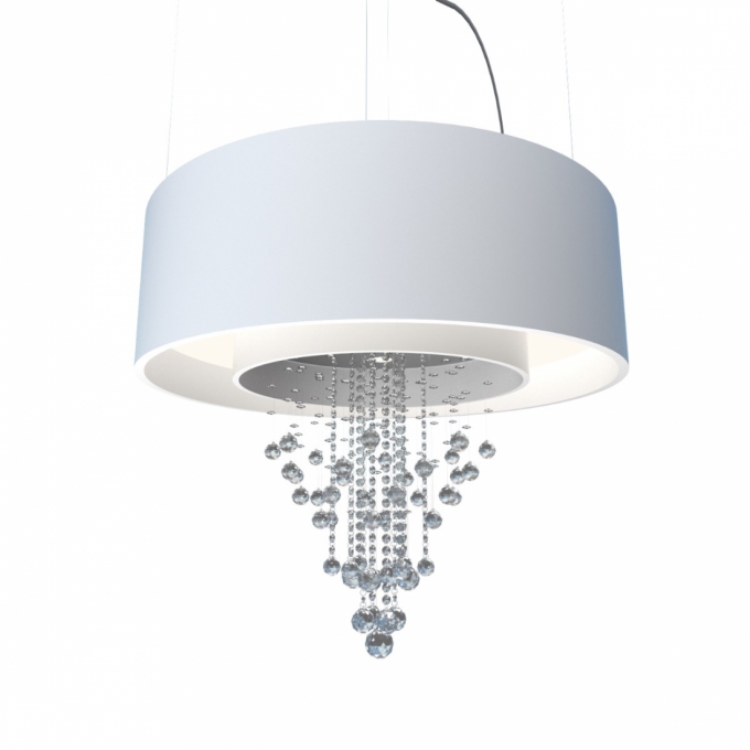 Pendente Accord Cilíndrico Duplo com Cristais 12L E27 + 8L GU10 (Inclusas) Ø1200x350mm 298C