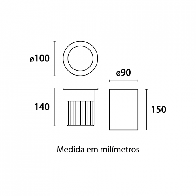 Embutido de Solo Germany Focus Inox 30 watts 3000K 30° IP67 Bivolt Ø100x140mm 12955355