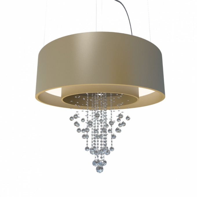 Pendente Accord Cilíndrico Duplo com Cristais 12L E27 + 8L GU10 (Inclusas) Ø1200x350mm 298C