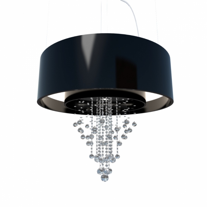 Pendente Accord Cilíndrico Duplo com Cristais 12L E27 + 8L GU10 (Inclusas) Ø1200x350mm 298C