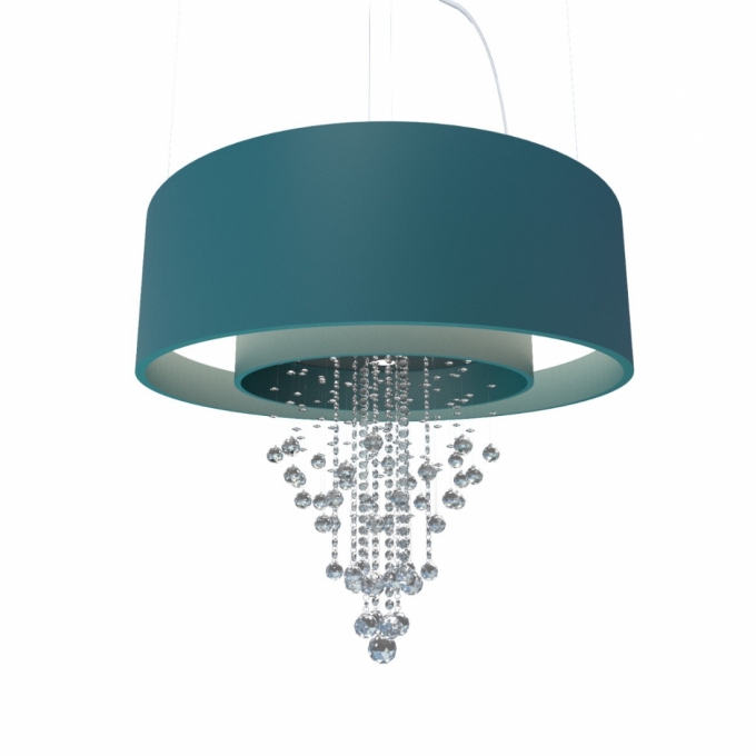 Pendente Accord Cilíndrico Duplo com Cristais 12L E27 + 8L GU10 (Inclusas) Ø1200x350mm 298C