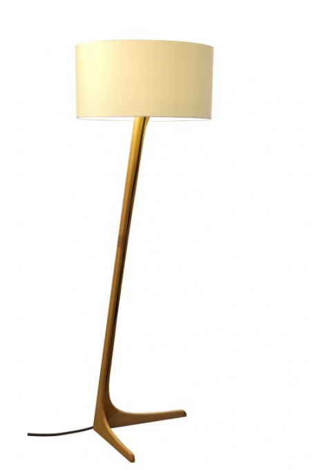 Luminária de Piso Nova Home Milano Jequitibá Natural e Cúpula Linho 1L E27 1800mm 2087