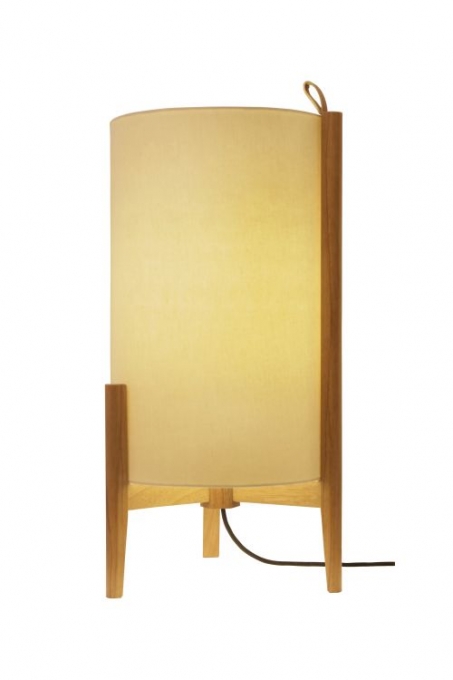 Luminária de Mesa Nova Home Mini Madri Jequitibá Natural e Cúpula Linho 1L E27 580mm 1090