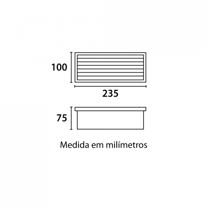 Balizador Embutido Germany Einbau Alumínio e Vidro Jateado e Grade Inclinada 1L E27 IP44 235x100mm