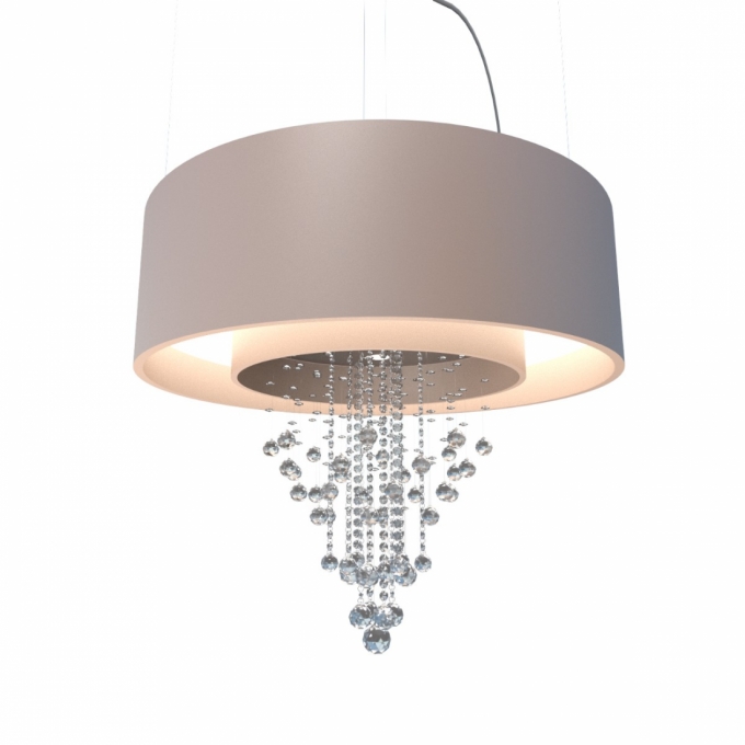 Pendente Accord Cilíndrico Duplo com Cristais 170 watts 2700K + 10L GU10 Ø1500x950mm 1155C