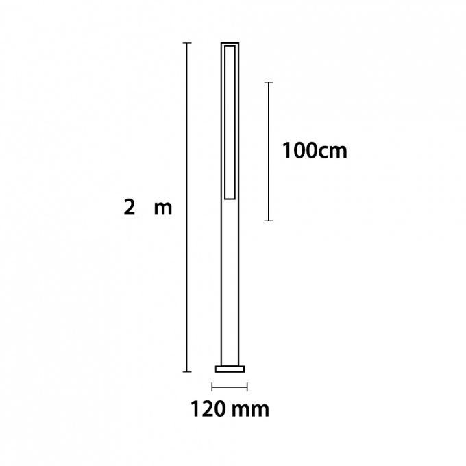Poste Germany Garten 1L Tubular T8 1200mm Alumínio 2000mm