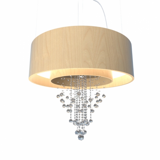 Pendente Accord Cilíndrico Duplo com Cristais 12L E27 + 8L GU10 (Inclusas) Ø1200x350mm 298C