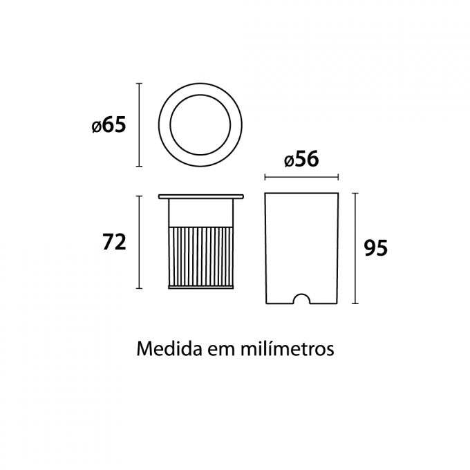 Embutido de Solo Germany Focus Inox 4,5 watts 3000K 12° IP67 Bivolt Ø65x72mm 12900355