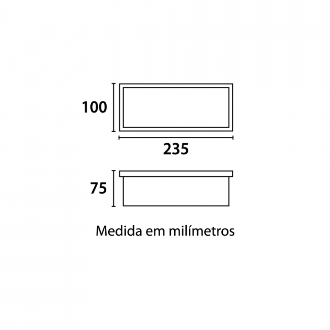 Balizador Embutido Germany Einbau Alumínio e Vidro Jateado sem Grade 1L E27 IP44 235x100mm