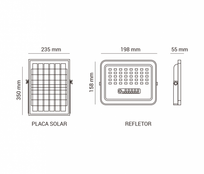Refletor Opus LED com Captação Solar 60 watts IP66 6500K OPS 80136